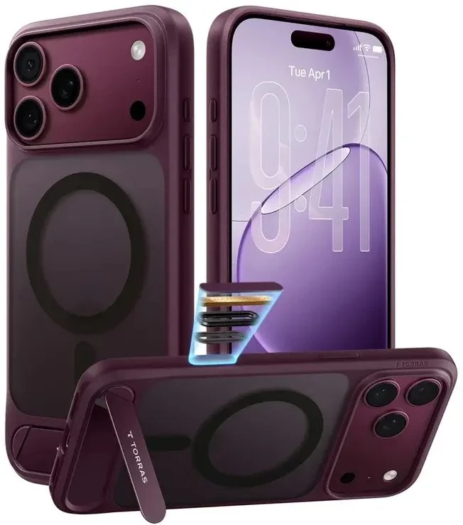 Dėklas Burga Torras Ostand L1, violetinis – iPhone 18 Pro