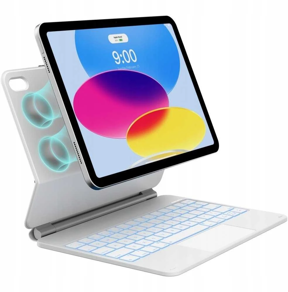 Dėklas Typecase Edge su klaviatūra do iPad 11" (A16) 2025 / iPad 10.9" 2022 balta