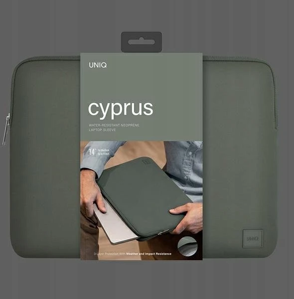 UNIQ bag Cyprus laptop Sleeve 14″ nude rudos spalvos water-resistant neoprene