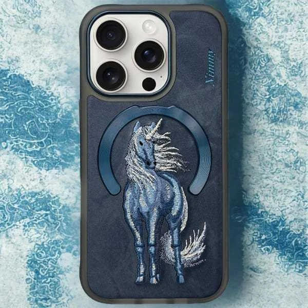 Dėklas Nimmy Magnetic Fantasy Animal MagSafe skirtas Apple iPhone 16 Pro mėlynos spalvos