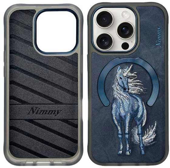 Dėklas Nimmy Magnetic Fantasy Animal MagSafe skirtas Apple iPhone 16 Pro mėlynos spalvos