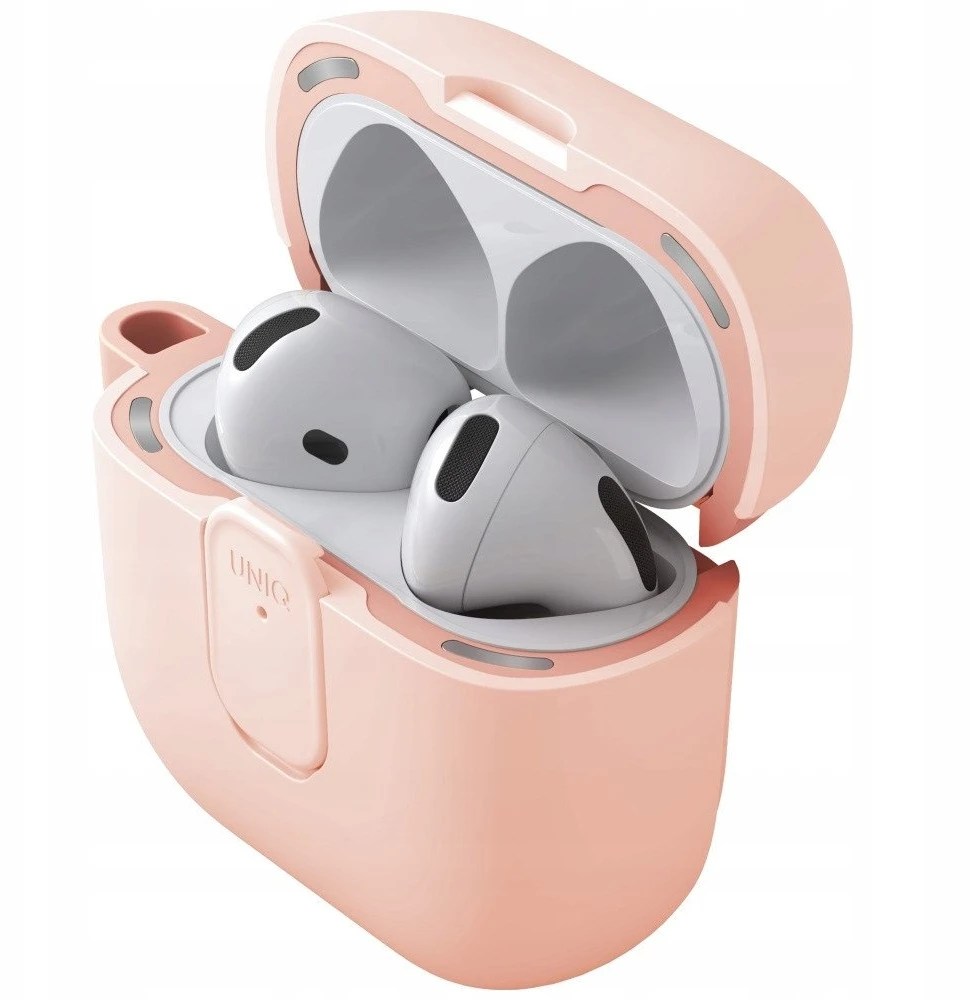 Dėklas UNIQ Clyde skirtas AirPods 4 Lock Dėklas rožinės spalvos