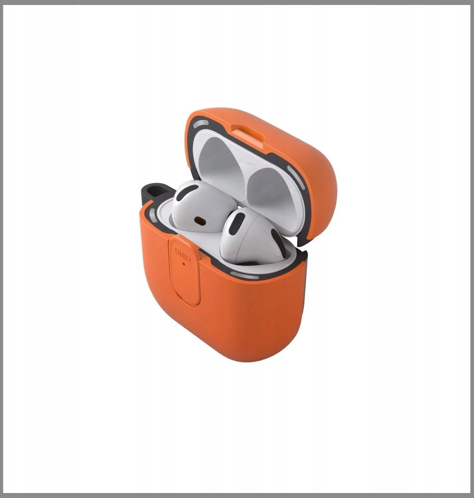 Dėklas UNIQ Clyde skirtas AirPods 4 Lock Dėklas oranžinės spalvos