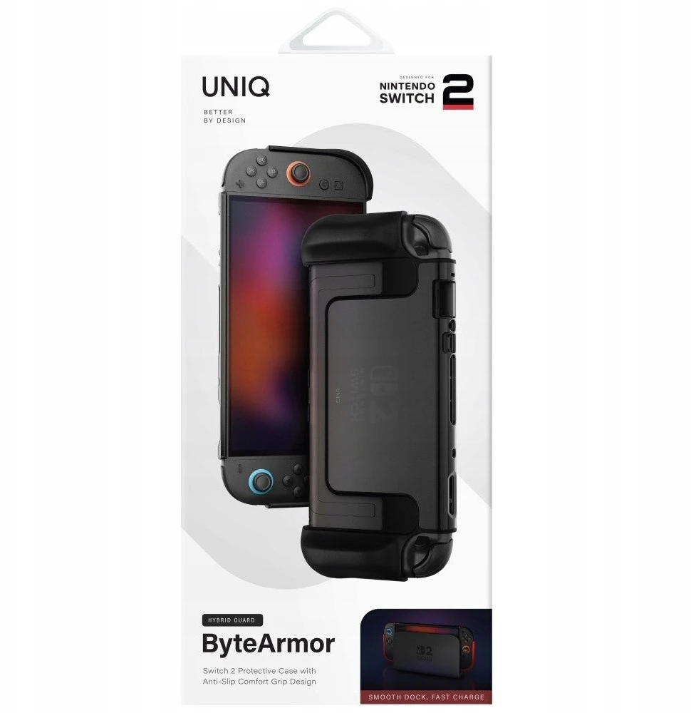 Dėklas UNIQ Hybrid Bytearmor Nintendo Switch 2 juodos spalvos