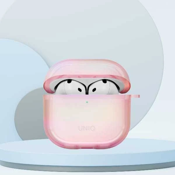 Dėklas Uniq Iridescia AirPods 4 Hang Case - Holo Rožinė