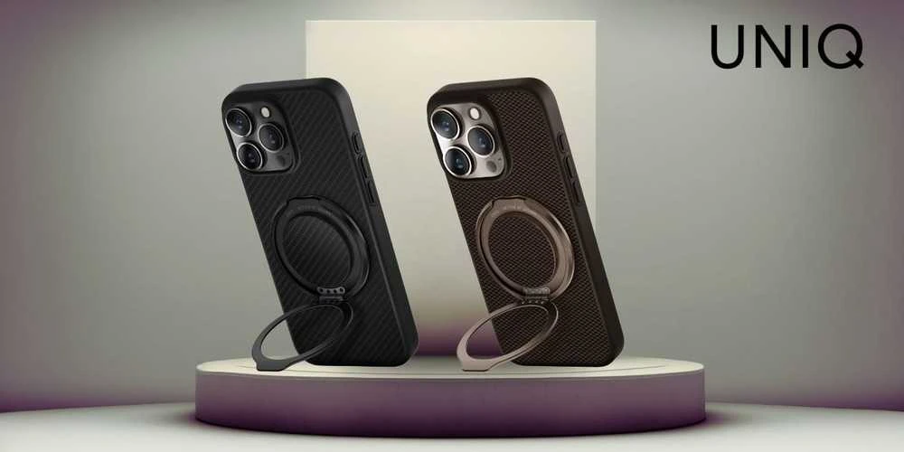 Uniq Keva Air Magclick įkrovimo GripFit dėklas, skirtas iPhone 16 Pro Max – rudas