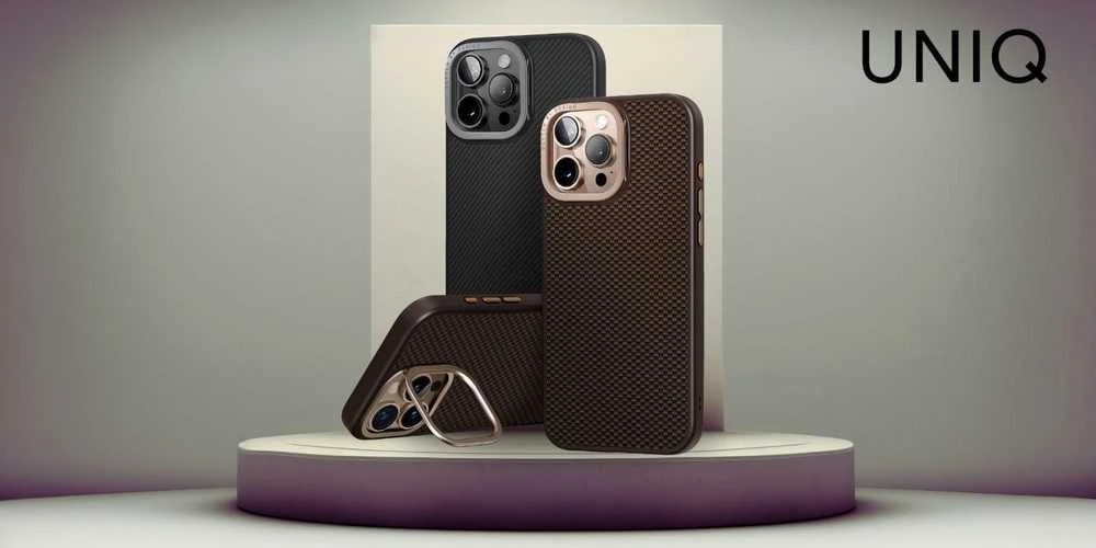 Uniq Keva Max Magclick įkrovimo kameros stovo dėklas, skirtas iPhone 16 Pro Max - rudas