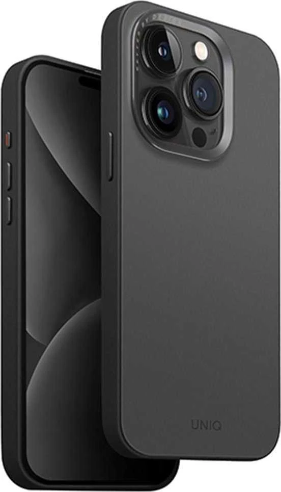 UNIQ Lyden DS Apple iPhone 15 Pro Max 6.7″ Magclick Charging dėklas pilkos spalvos-juodos spalvos charcoal pilkos spalvos-juodos spalvos