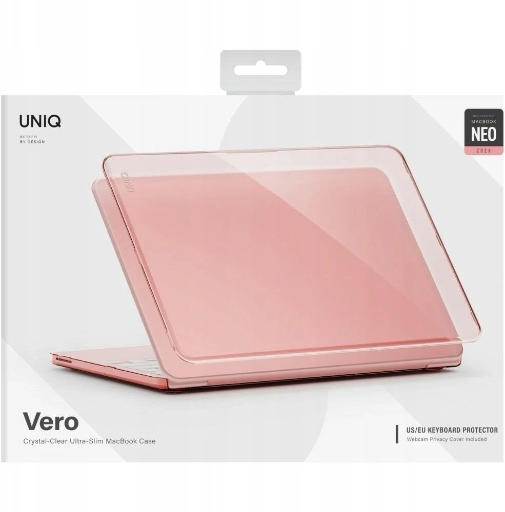 Dėklas UNIQ Vero, skirtas MacBook Neo, tonuotas rausvas