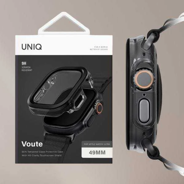 Dėklas UNIQ Voute for Apple Watch Ultra 49mm tempered glass juodas