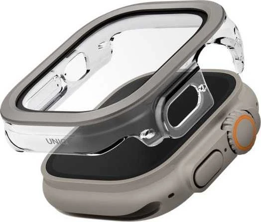 Dėklas UNIQ Voute for Apple Watch Ultra 49mm tempered glass sidabrinis