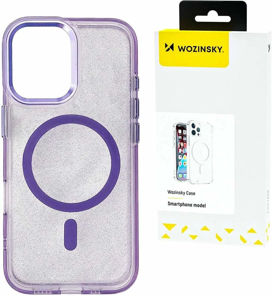 Wozinsky Glitter MagSafe for Samsung Galaxy S24 FE – dėklas telefonui violetinės spalvos with Glitter