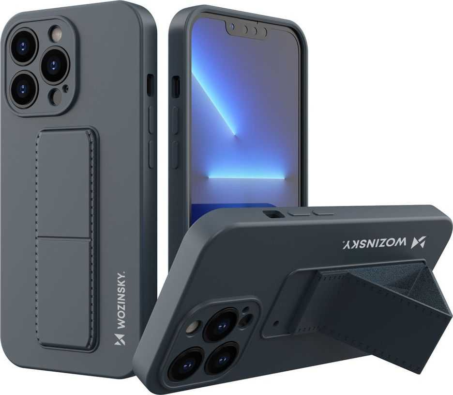 Wozinsky Kickstand silikoninis su stoveliu Apple iPhone 13 Pro dėklas telefonui mėlynos spalvos