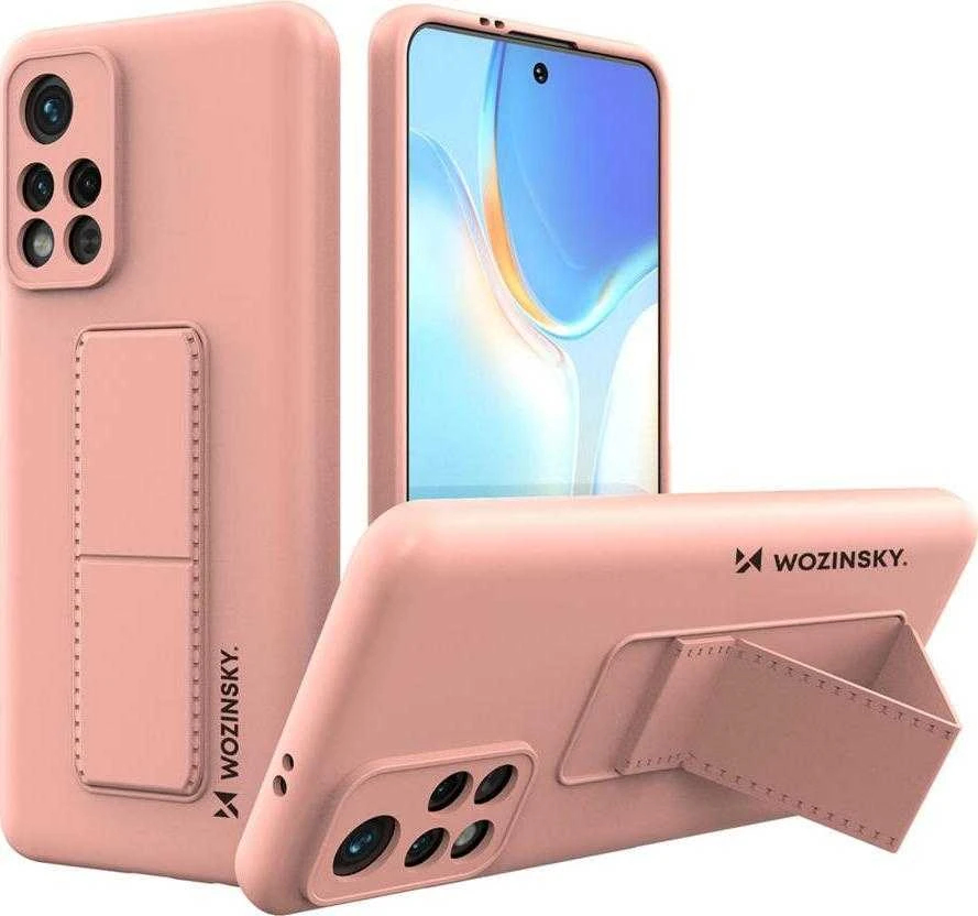 Wozinsky Silikoninis dėklas su pagrindiniu dėklu Xiaomi Poco M4 Pro 5G Kickstand Case razin