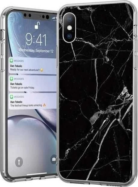 Wozinsky Marmurinis gelio dėklas, skirtas Samsung Galaxy M51 Marble juodas