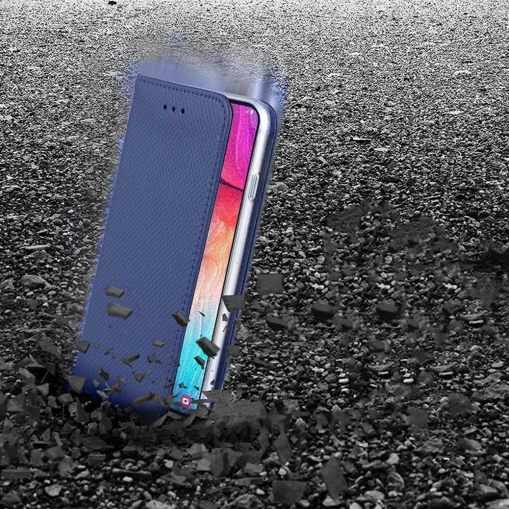 Reach Dėklas Smart Magnet Xiaomi Redmi Note 9T 5G tamsiai mėlynas