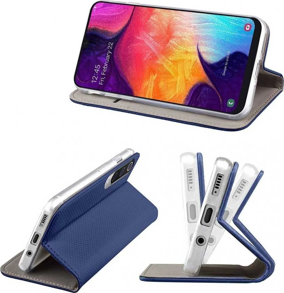 Reach Dėklas Smart Magnet Xiaomi Redmi Note 9T 5G tamsiai mėlynas