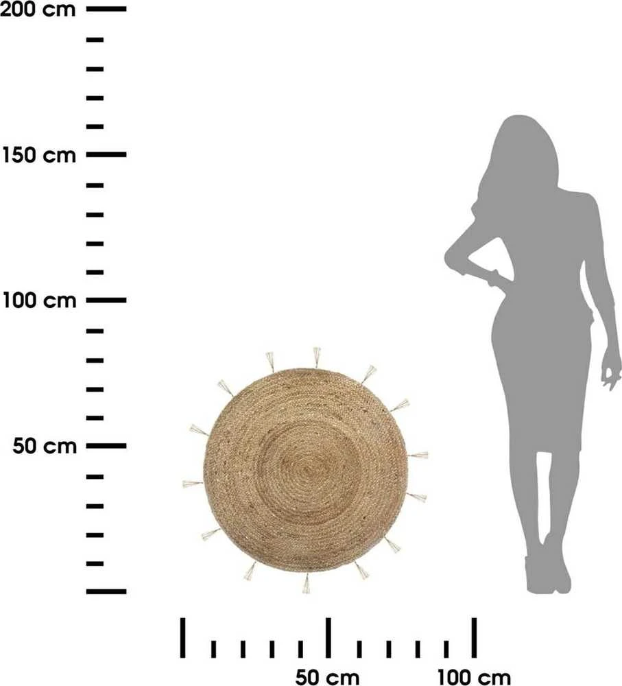 Dekoracja Domu Dekoratyvinis džiuto kilimas, Ø 80 cm, apvalus, su kutais