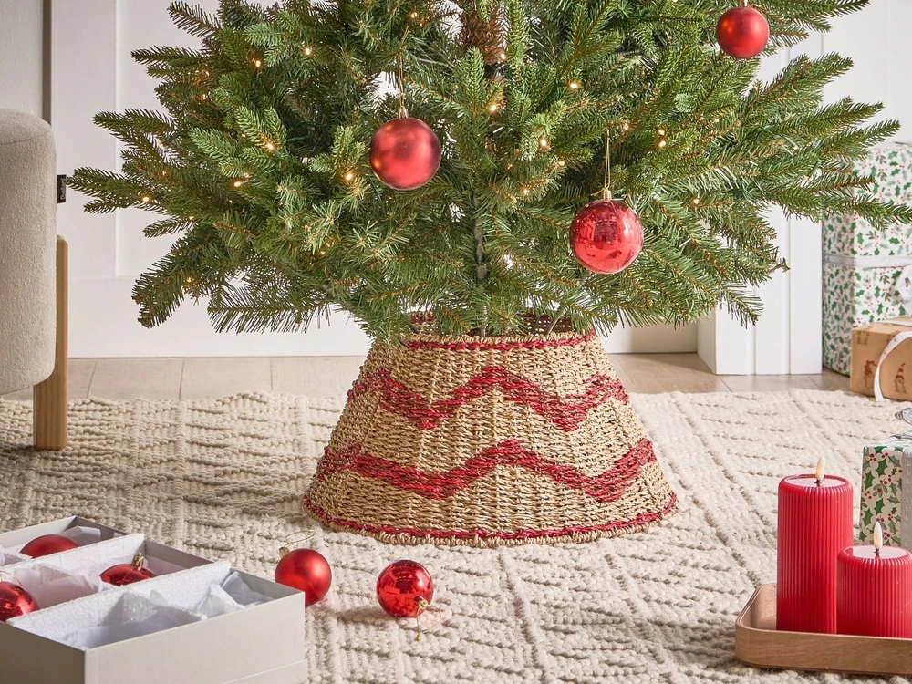 Beliani Kalėdų eglutės stovas HIVER jūržolių raudonas 43 cm