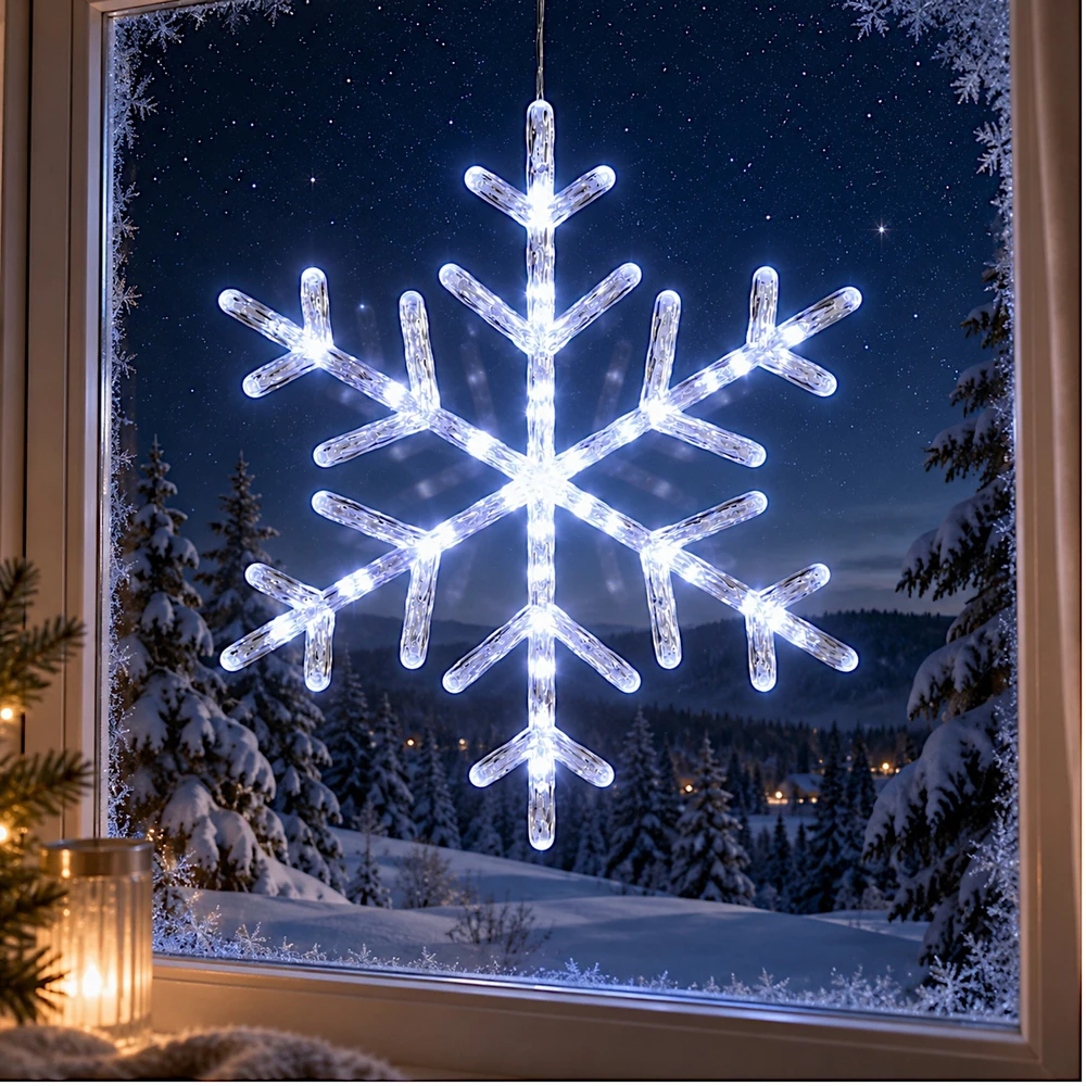 Christmas Decoration Kalėdinė dekoracija SNIEGO LUITAS, šviečianti, kabinama, 40 LED, balta, 1080623