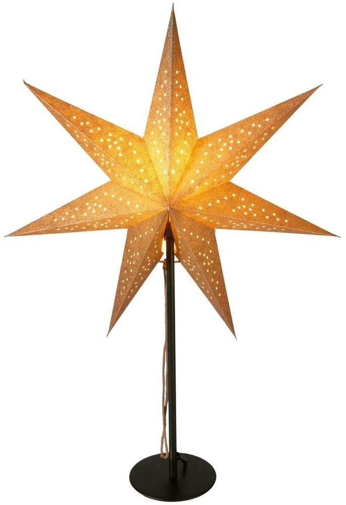 KOOPMAN Dekoracja świąteczna Christmas decoration Gwiazda dekoracyjna su podświetleniem LED wys:65CM CHAMPAGNE