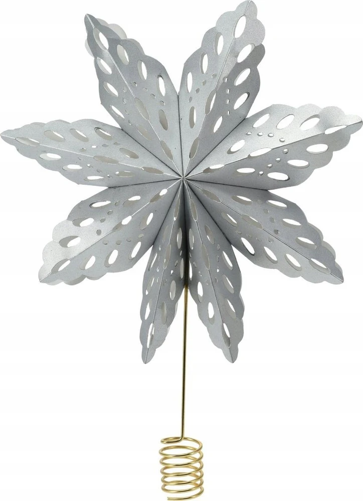 Christmas Decoration Kalėdų žvaigždė medelio viršūnė sidabrinė
