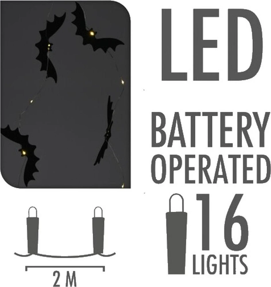 None Nežinomas Dekoracija šikšnosparnis LED 109590050, juoda, 200 cm