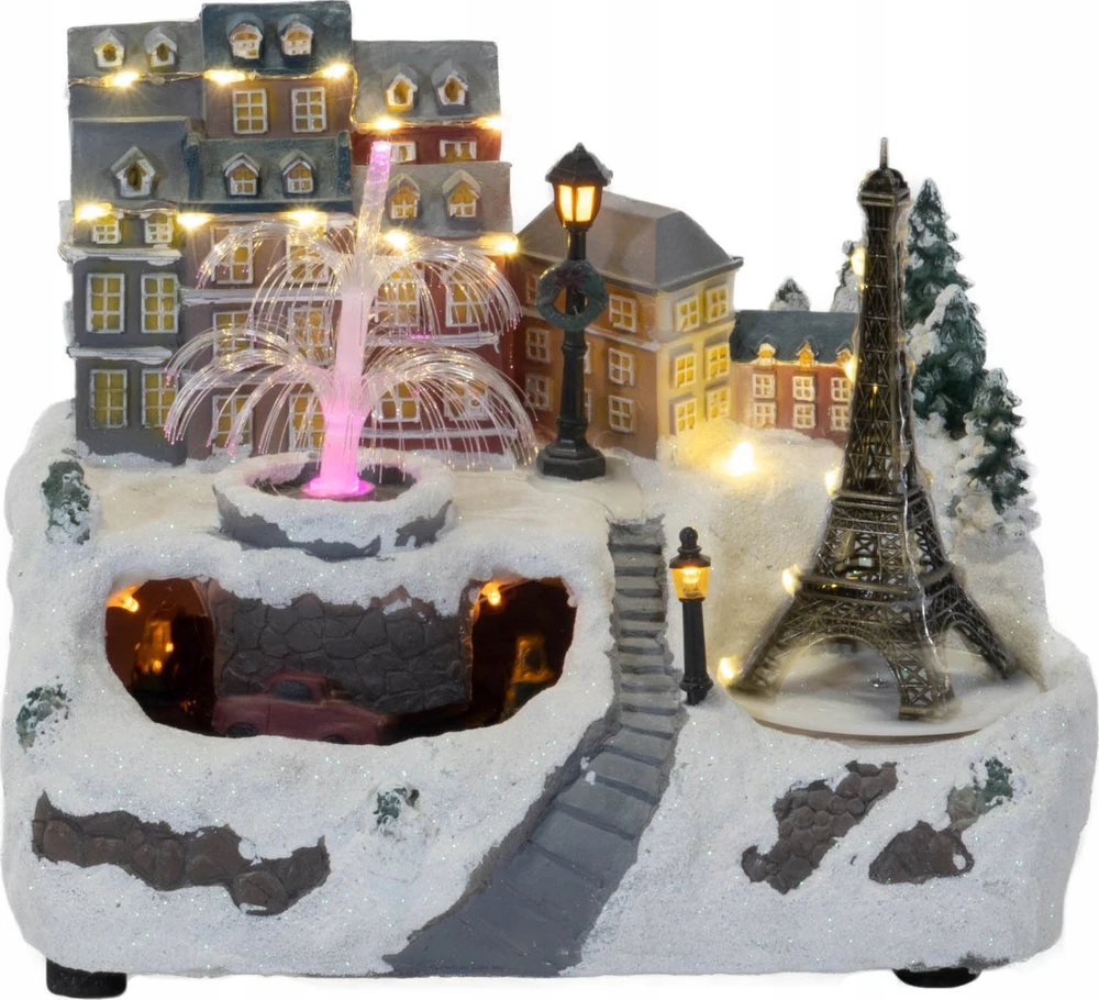 Fééric Lights and Christmas Jaudinantis žiemos peizažas su Eifelio bokštu