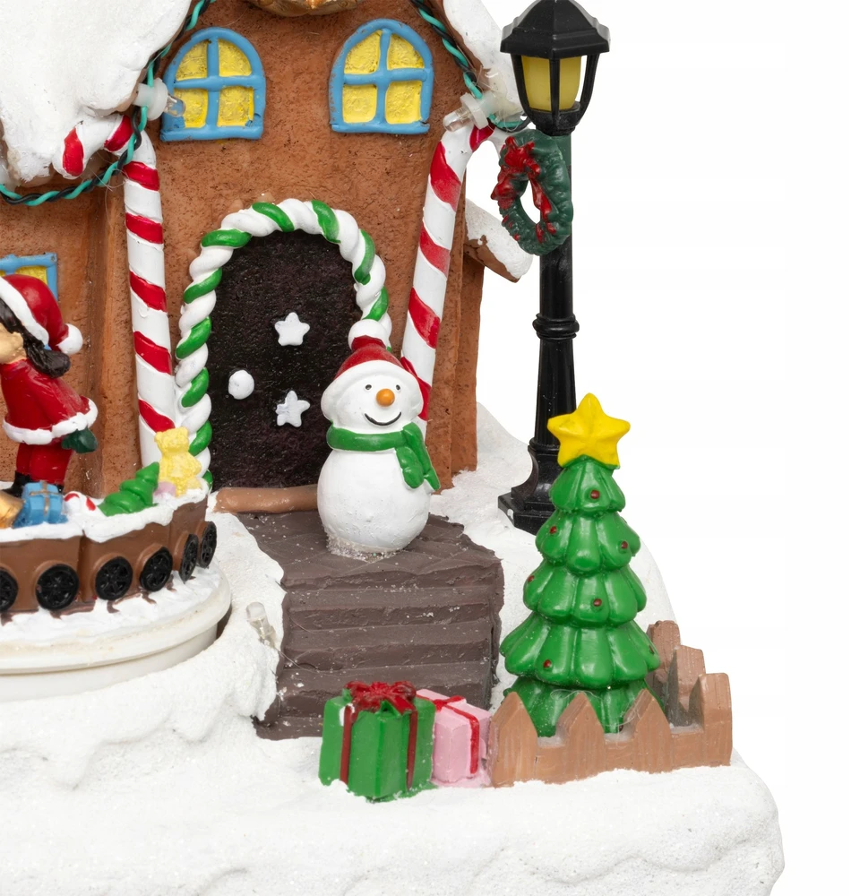 Fééric Lights and Christmas Kalėdinis peizažas, dovanų fabrikas, 23,2 x 24,5 cm, judantis su garsu