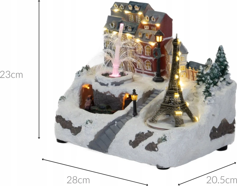 Fééric Lights and Christmas Jaudinantis žiemos peizažas su Eifelio bokštu