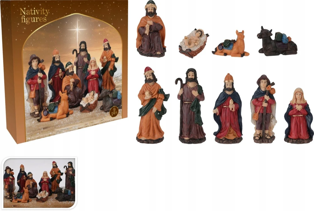 Christmas Decoration Kalėdinė dekoracija FIGŪRĖLĖS KALĖDINEI KOMPOZICIJAI 9 VNT. 16 CM 209625