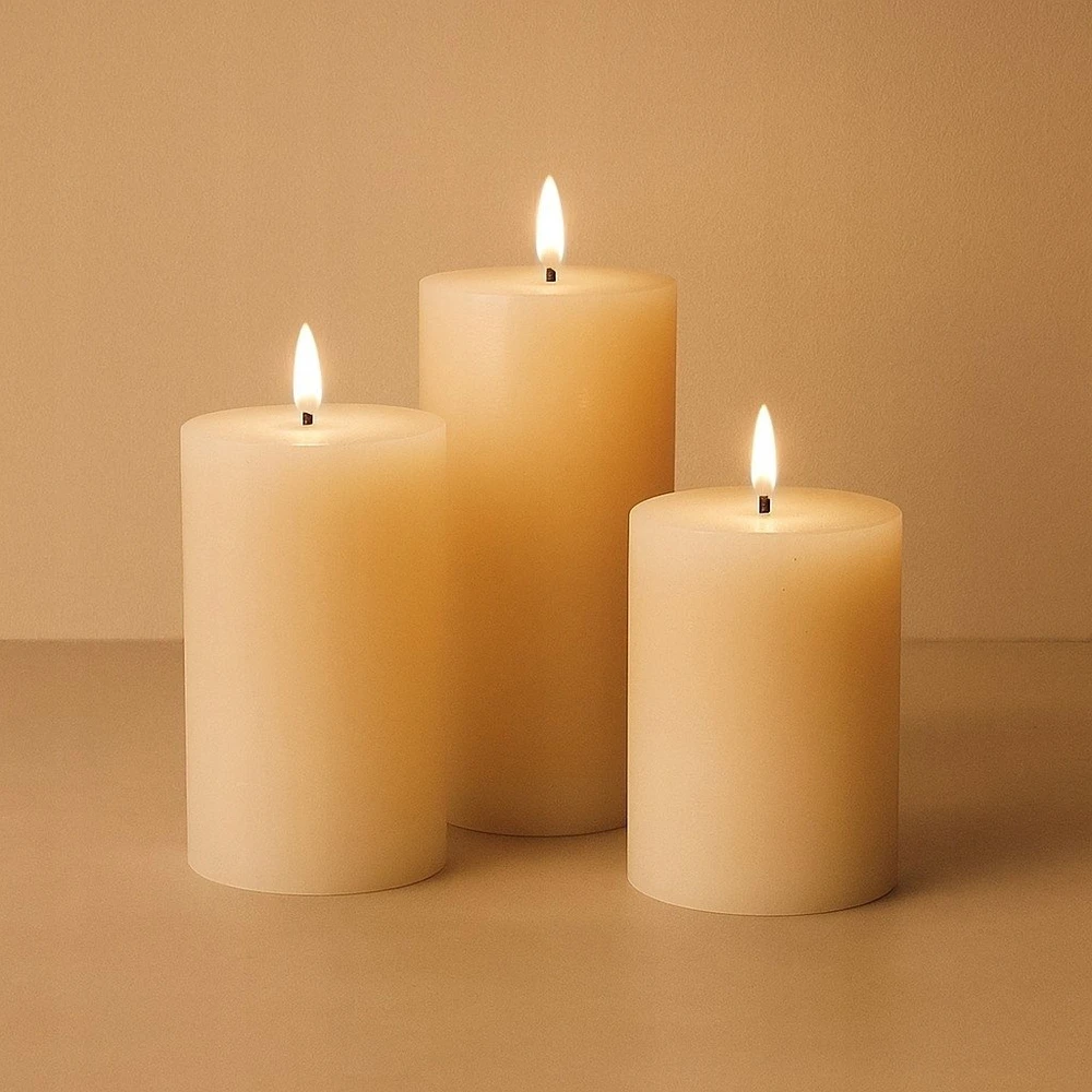 Home Styling Collection Dekoratyvinės LED žvakės Ø 7,5 cm, 3 vnt. rinkinys.