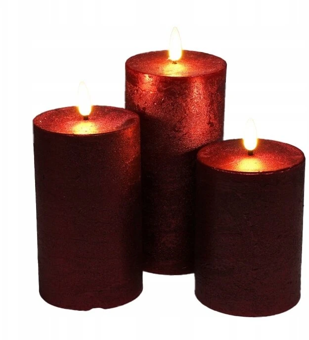 Home Styling Collection Dekoratyvinės LED žvakės Ø 7,5 cm, 3 vnt. rinkinys.