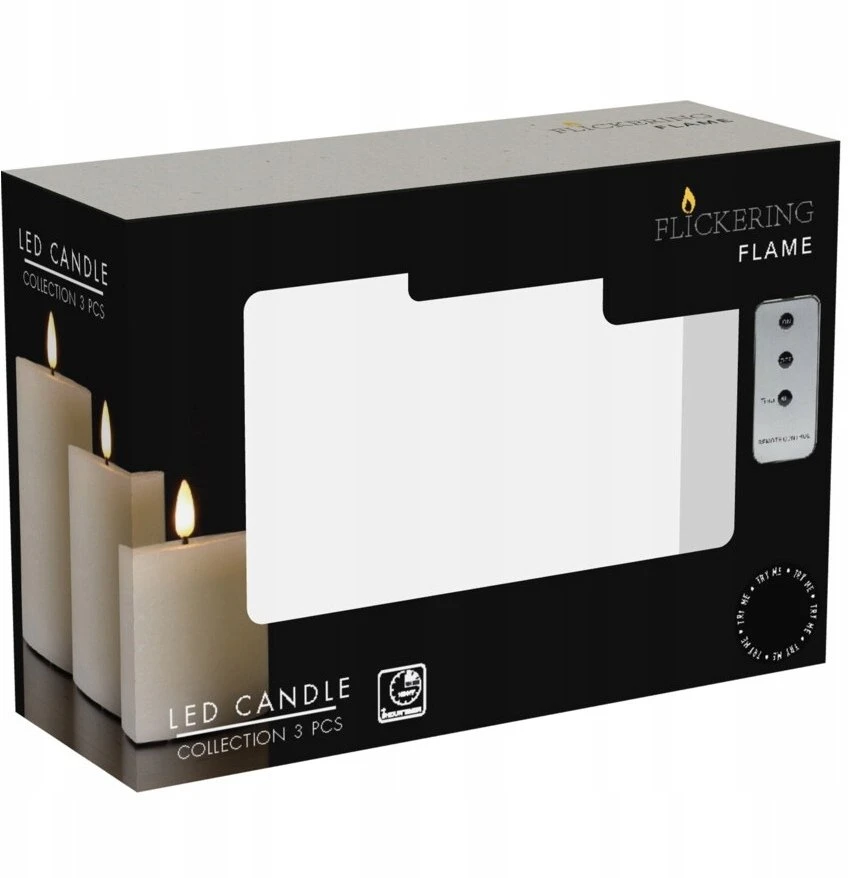 Home Styling Collection Dekoratyvinės LED žvakės Ø 7,5 cm, 3 vnt. rinkinys.