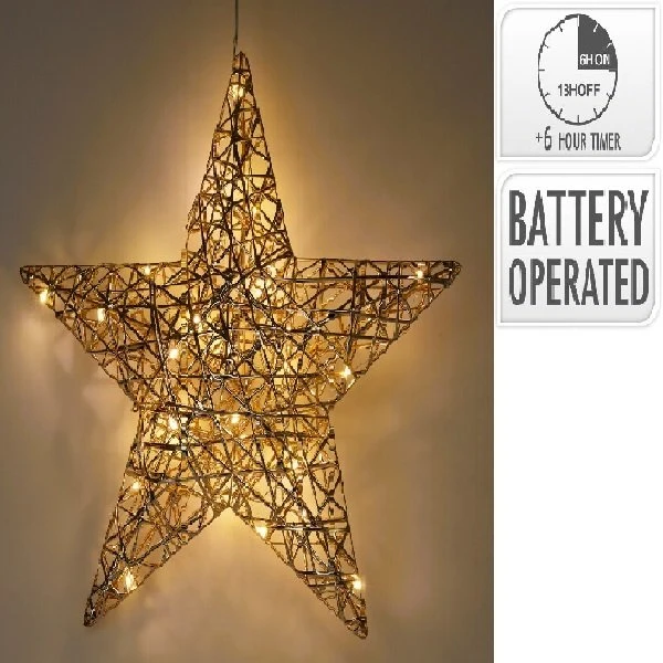 Home Styling Collection Star Kalėdinė dekoracija, LED žvaigždė, 30 cm