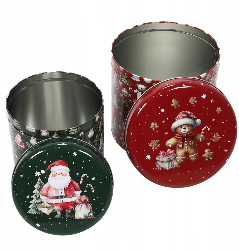 Home Styling Collection Kalėdinis įvairių dydžių metalinių indelių rinkinys, 2 vnt.