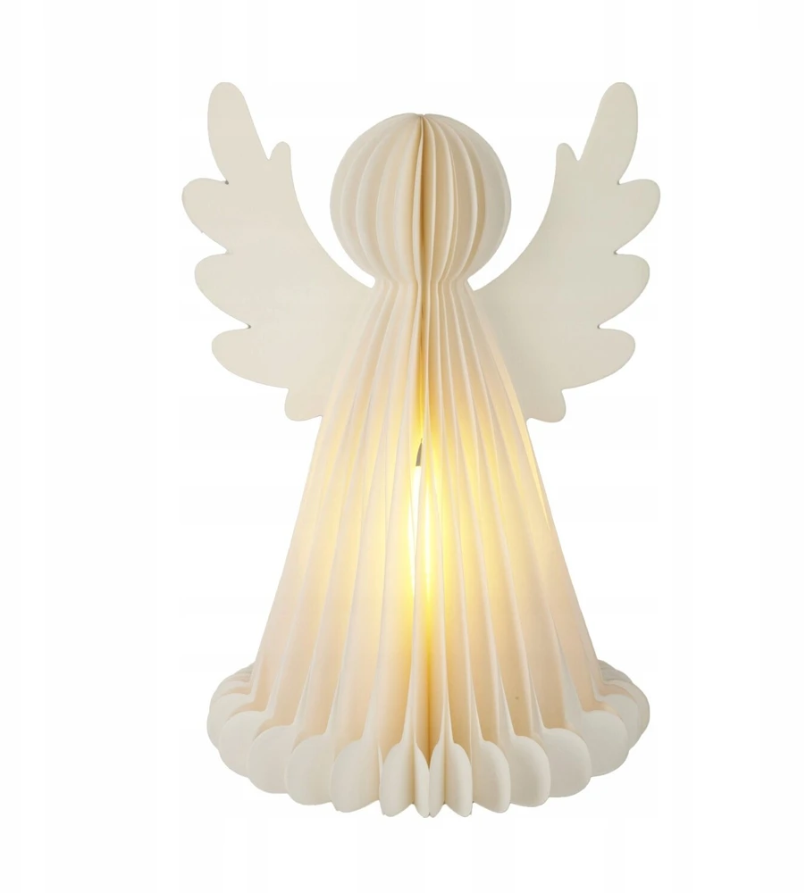 Home Styling Collection Švytinti šventinė dekoracija, popierinis angelas su 6 LED lemputėmis.
