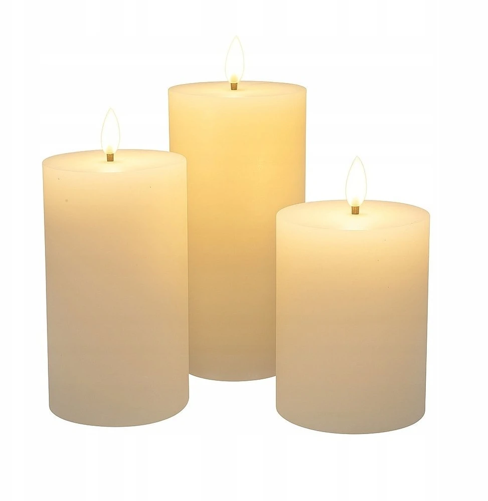 Home Styling Collection Dekoratyvinės LED žvakės Ø 7,5 cm, 3 vnt. rinkinys.