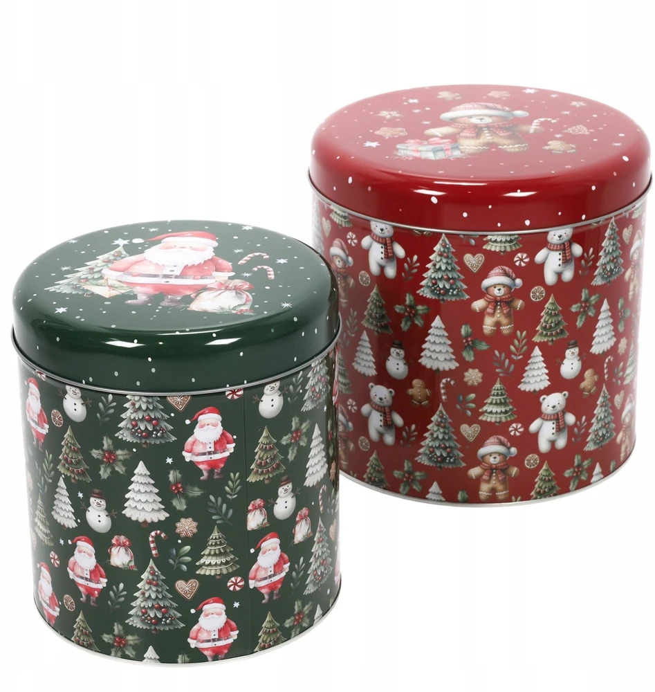 Home Styling Collection Kalėdinis įvairių dydžių metalinių indelių rinkinys, 2 vnt.