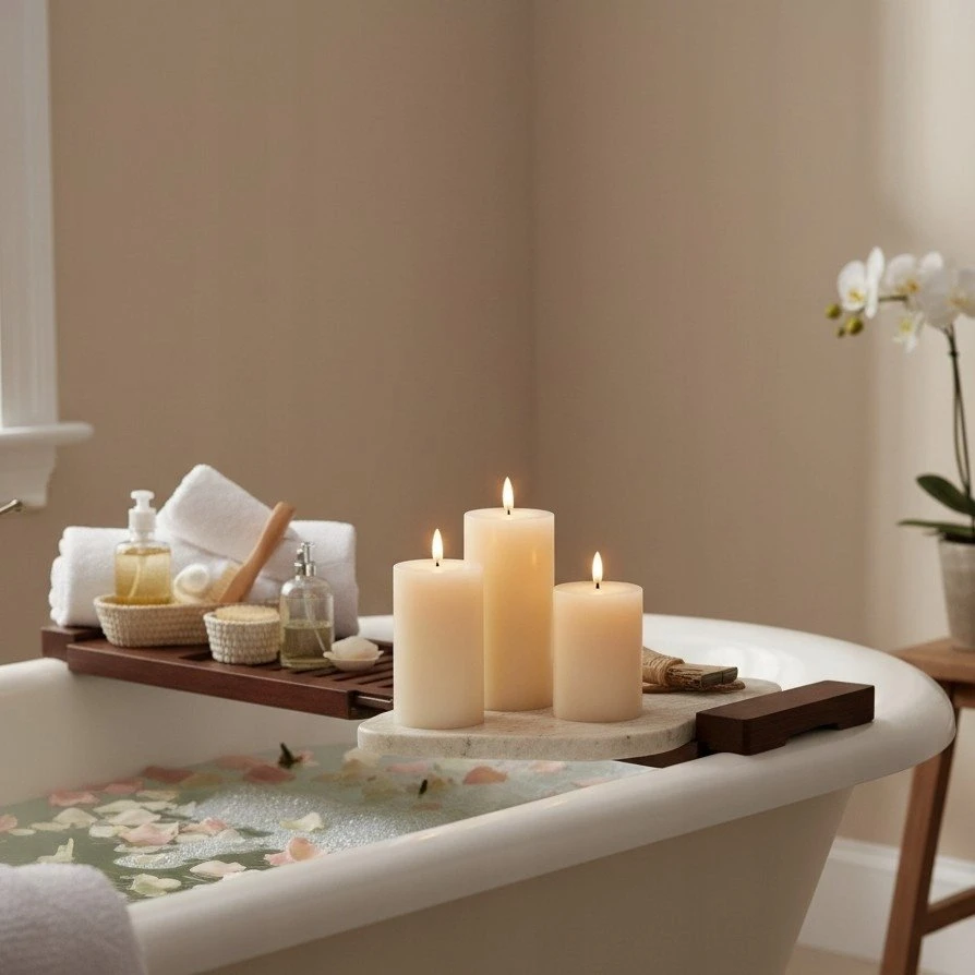 Home Styling Collection Dekoratyvinės LED žvakės Ø 7,5 cm, 3 vnt. rinkinys.