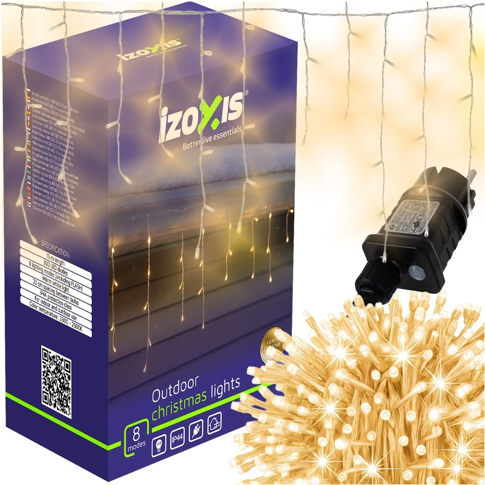 Lauko šviestuvai 300LED 15m šiltos baltos Izoxis 26710