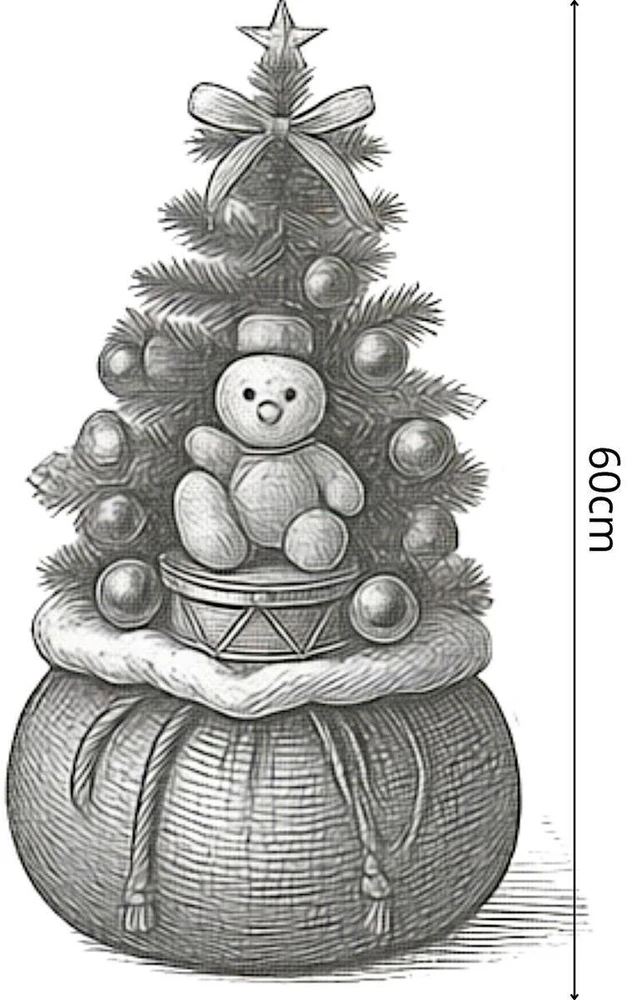 Christmas Decoration Dekoracja świąteczna KMTP Choinka dekoracyjna 60CM 25LED TIMER - Meškiukas