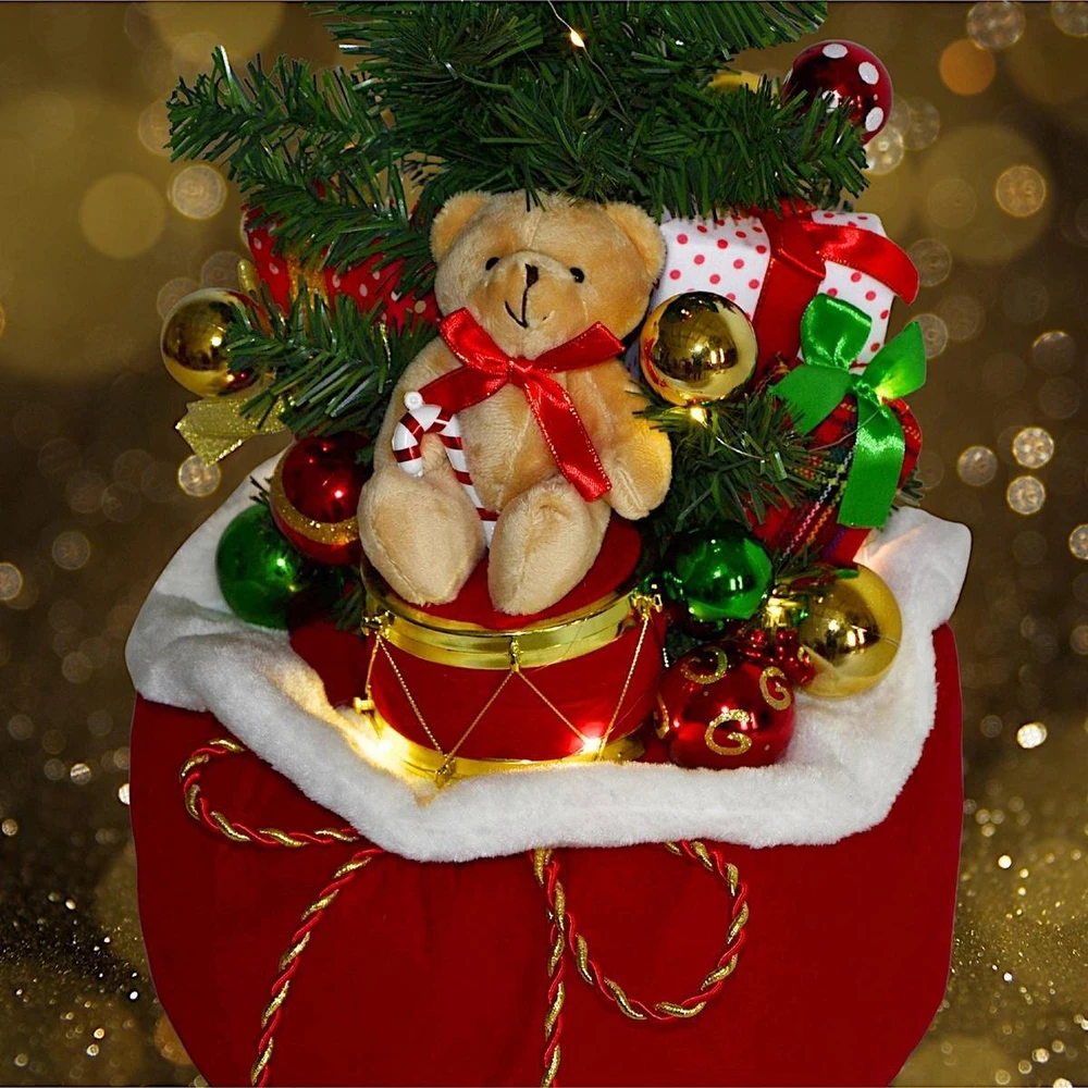 Christmas Decoration Dekoracja świąteczna KMTP Choinka dekoracyjna 60CM 25LED TIMER - Meškiukas