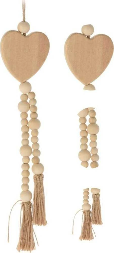 Home Styling Collection Pakabinama boho dekoracija medinė širdis