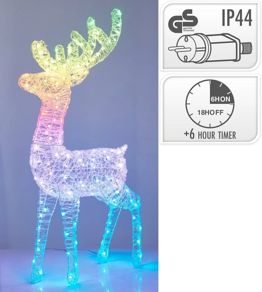 Monroe Christmas Decoration Šiaurės elnio dekoracija 120 cm 165 LED