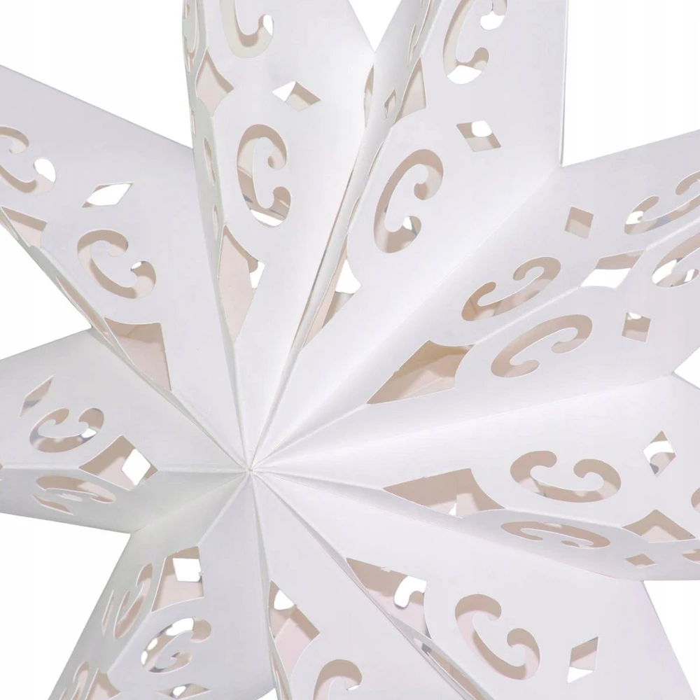 Party Deco Saska Christmas Popierinė dekoracinė žvaigždė 45 cm, 9 atšakos, balta