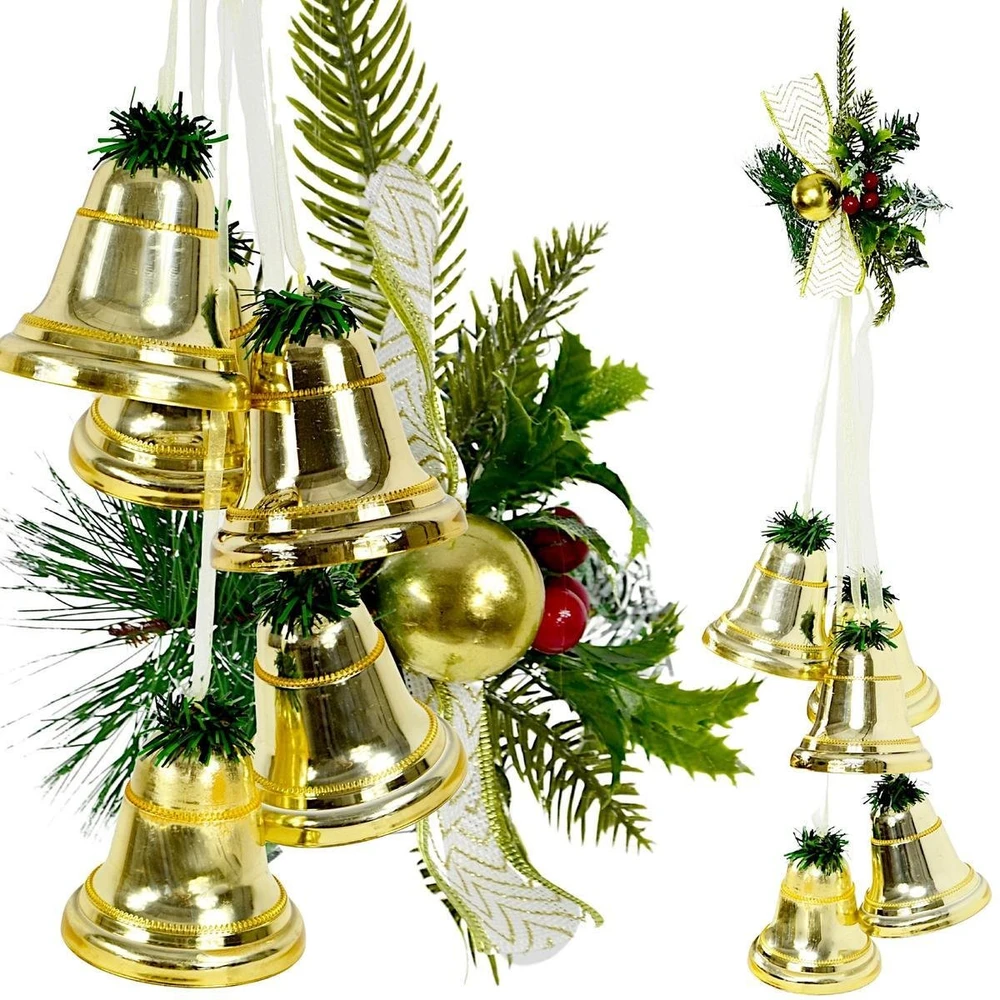 KOOPMAN Šventinė dekoracija Party Deco Dekoratyvinis vainikas varpeliai Ilg. 71CM Šampanės spalvos