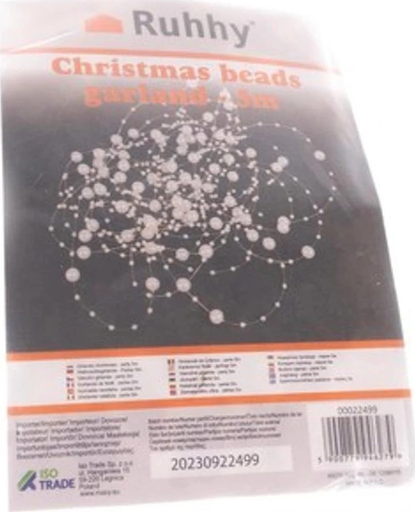 Christmas medžio garland - pearls 5m Ruhhy 22499