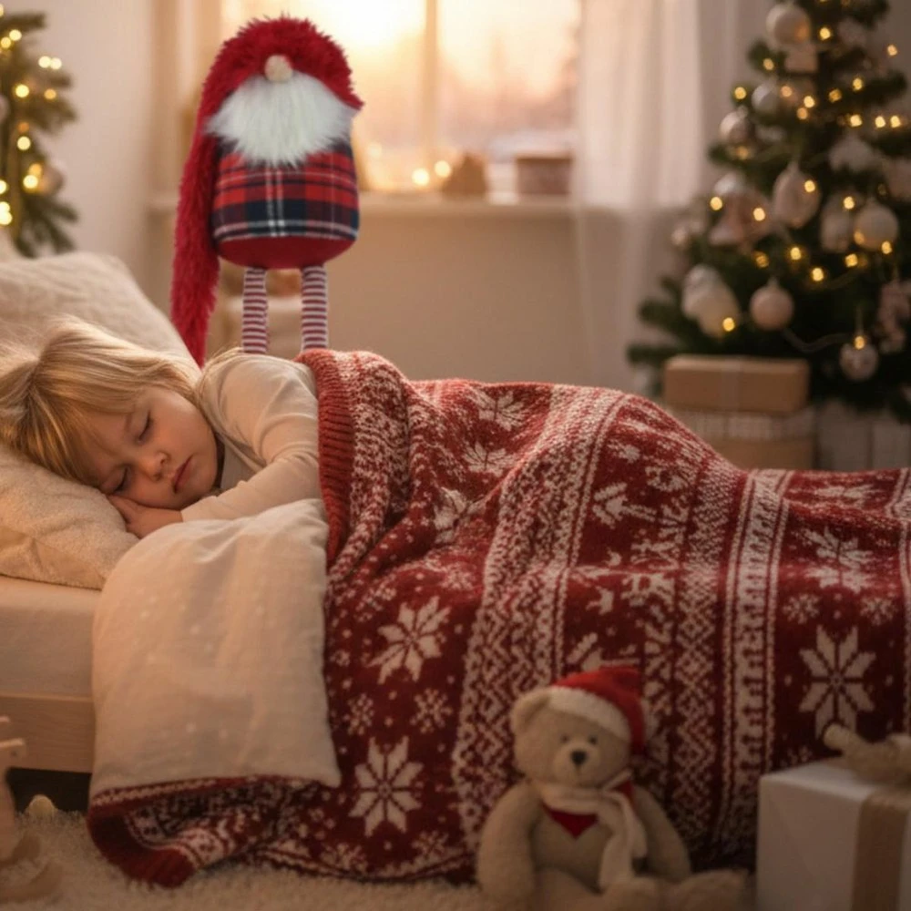 Saska Christmas Reguliuojamo aukščio raudonas dekoratyvinis nykštukas