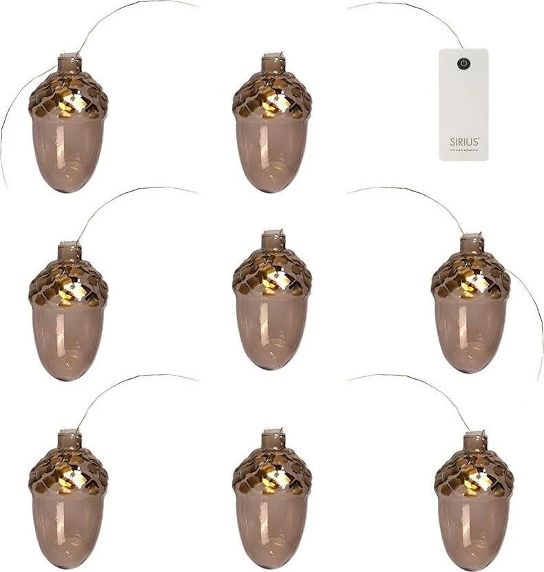 Kalėdinė dekoracija Sirius Sirius Celina Acorn girlianda, 8L, Dark Oak/Gold